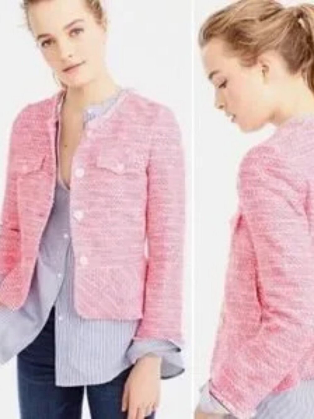 J. Crew Hot Pink Peplum Lady Jacket.  SZ 2